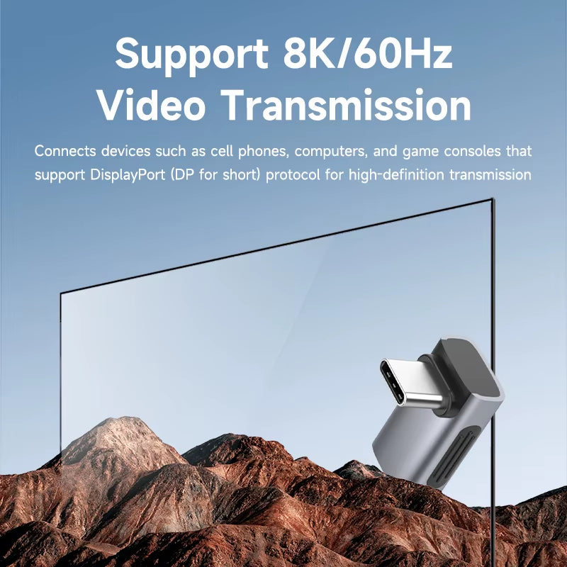 240W USB C to C Adapter 40Gbps 8K 60Hz 90 Degree Converter USB4 Adapter for Thunderbolt 4/3 Macbook Iphone 17 Pro Tablet