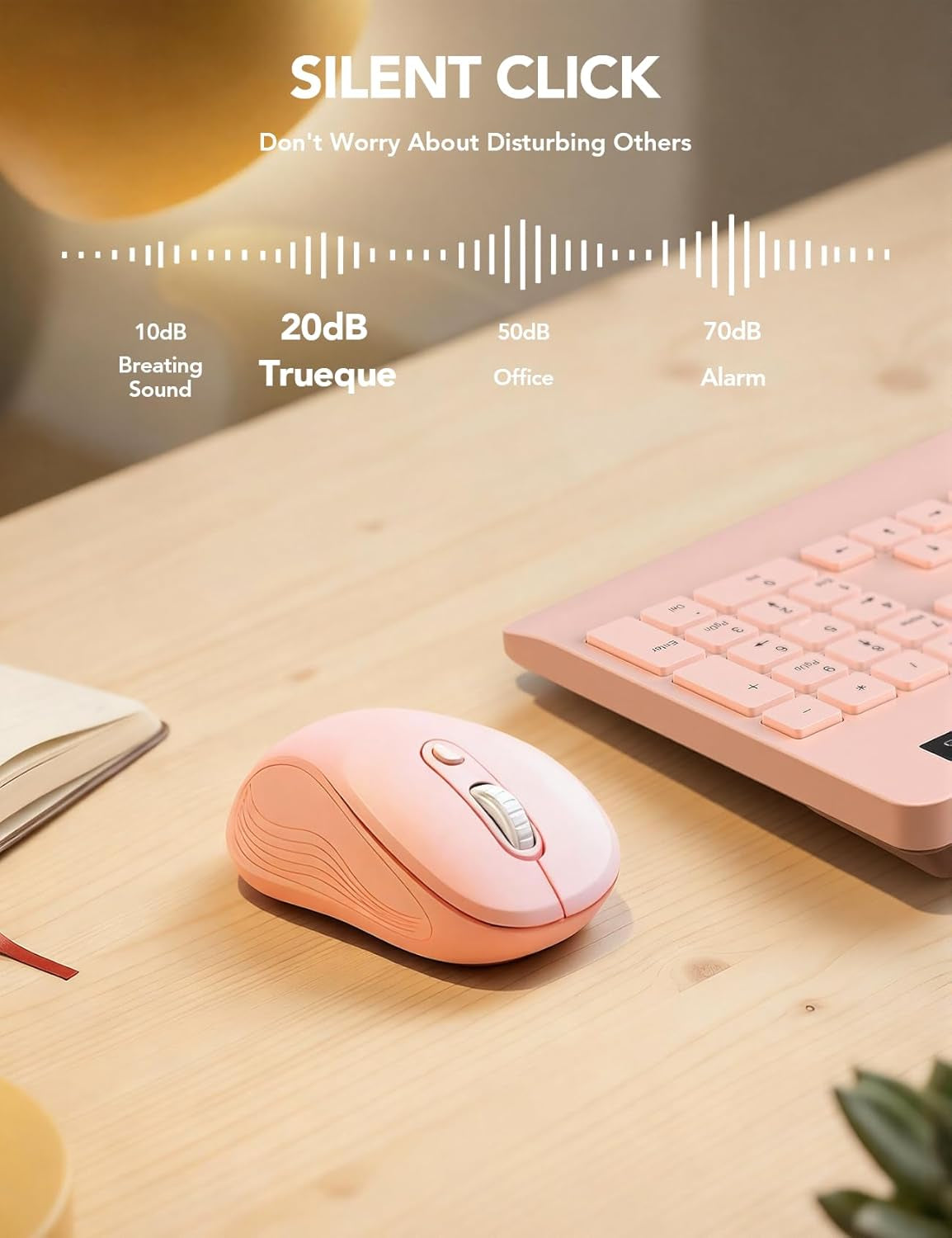Wireless Mouse E702 2.4Ghz Portable Computer Mouse with USB Receiver, Comfortable Silent Mice for Laptop, Chromebook, PC, Notebook, Desktop, Windows, Mac (Blue&Pink)