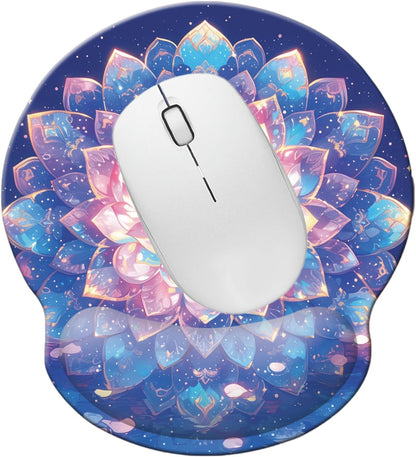 Memory Foam Wrist Support Mouse Pad Comfortable Padded Wrist Mousepads 9In X10In Desktop Notebook Mouse Mat (Galaxy Foam)