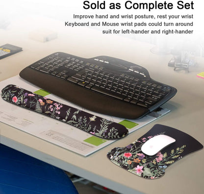 Keyboard Wrist Rest and Mouse Wrist Rest Pad, Made of Memory Foam, Ergonomic Support, Easy Typing and Relieve Wrist Pain, Perfect for Gaming, Computer, Office, Laptop (G-Morandi)