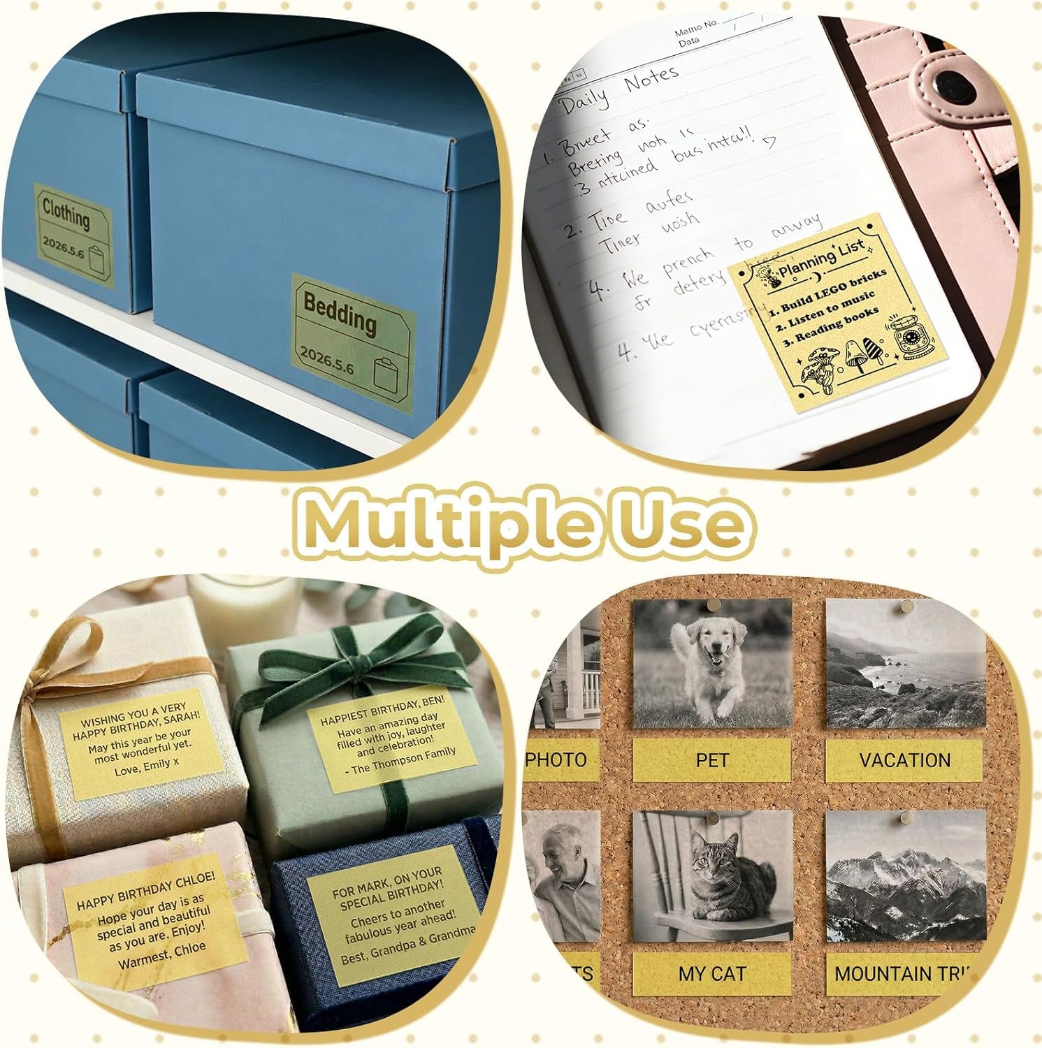 Adhesive Transparent Gold Thermal Paper for  M02/M02 Pro/M02S/M03 Mini Pocket Printer 50Mm X 3.5M, Diameter 30Mm, 3 Rolls