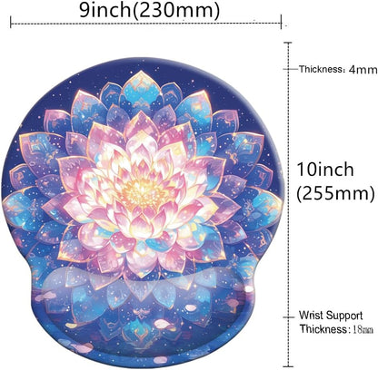 Memory Foam Wrist Support Mouse Pad Comfortable Padded Wrist Mousepads 9In X10In Desktop Notebook Mouse Mat (Galaxy Foam)